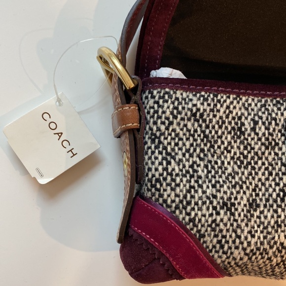 Coach Vintage Tweed Velvet and Leather Clutch - Picture 8 of 11